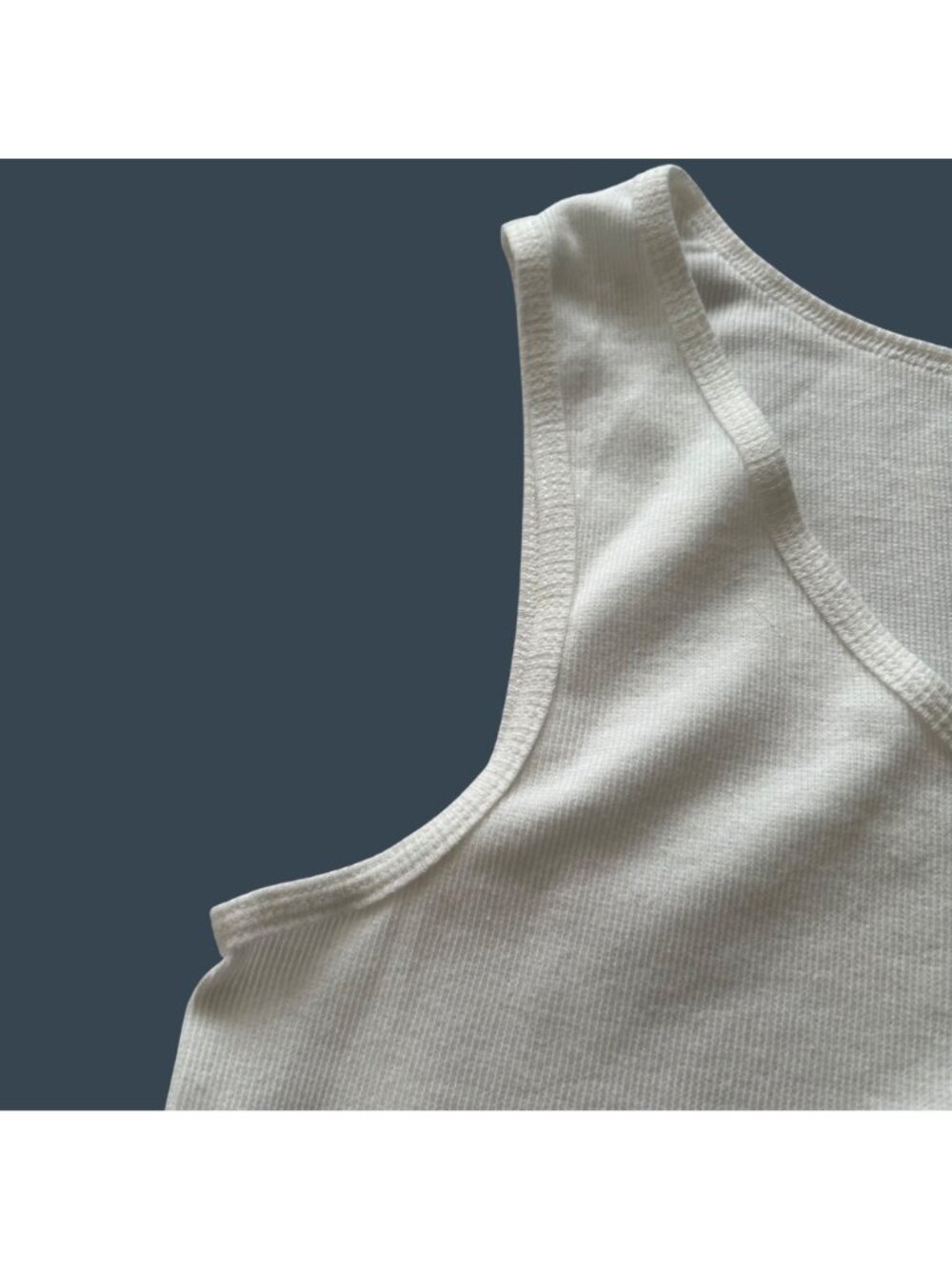 Faded Glory Womens White Ribbed Tank Top 4X 97% Cotton 3% Spandex Bikercore - Picture 8 of 11